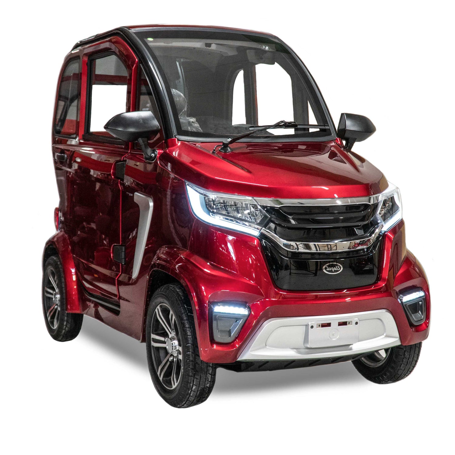 Röd körkortsfri elmopedbil - Eloped X4e