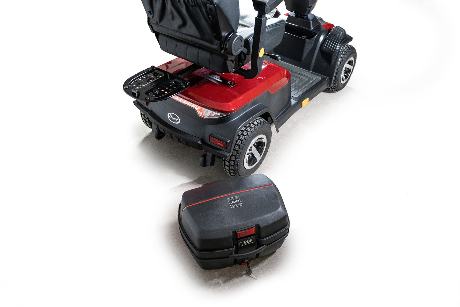 Avtagbar packbox till promenadskooter med fyra hjul